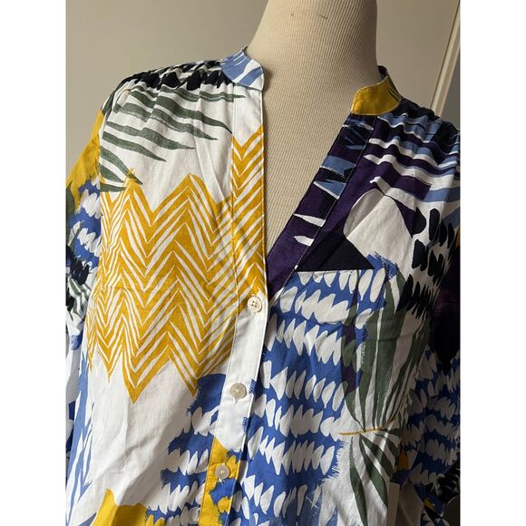 NWT Chicos Mixed folliage print cotton blouse size XLarge - Picture 7 of 9